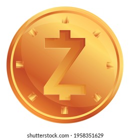 Zcash cryptocurrency icon. Cartoon of Zcash cryptocurrency vector icon for web design isolated on white background