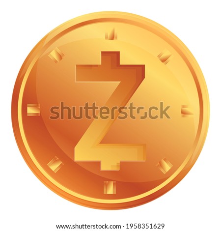Zcash cryptocurrency icon. Cartoon of Zcash cryptocurrency vector icon for web design isolated on white background