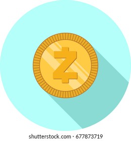 Zcash cryptocurrency icon flat design