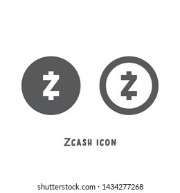 Zcash cryptocurrency icon simple silhouette flat style vector illustration on white background.