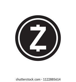 Zcash cryptocurrency icon vector logo template.