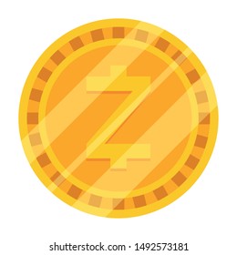 Zcash design, Money bit currency exchange financial bank web and internet theme Vector illustration