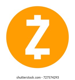 Zcash icon for internet money. Crypto currency symbol for using in web projects or mobile applications. Blockchain based secure cryptocurrency. Isolated vector sign.