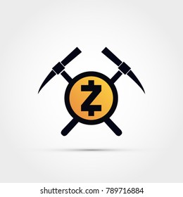 Zcash mining concept vector illustration