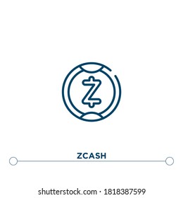 icono de vector de contorno de zcash. ilustración de elemento simple. icono de contorno de zcash a partir del concepto de criptodivisa modificable. se puede usar para web y móvil
