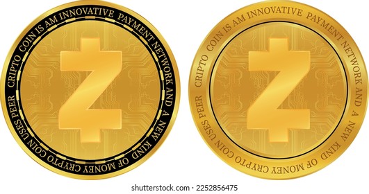 ilustraciones del vector de monedas de zcash-zec. 3.ª ilustración