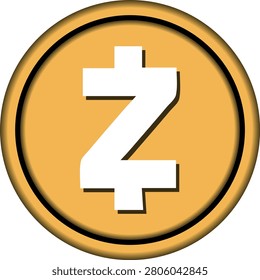 zcash-zec cryptocurrency illustrations on abstract background. 3d illustrations.