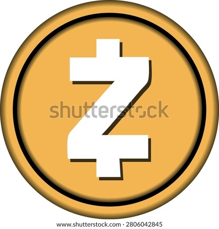 zcash-zec cryptocurrency illustrations on abstract background. 3d illustrations.
