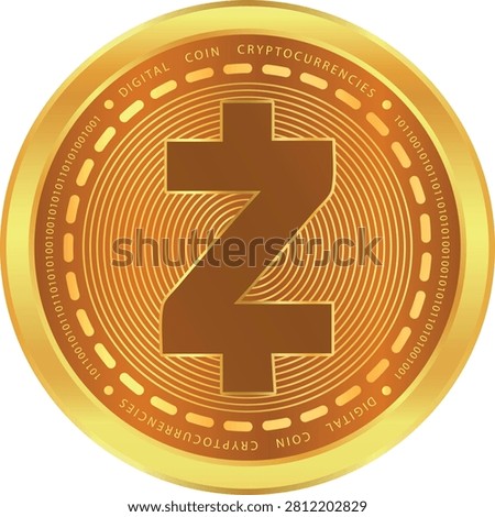 zcash-zec cryptocurrency illustrations on abstract background. 3d illustrations.