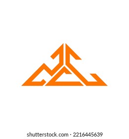 ZCC letter logo creative design with vector graphic, ZCC simple and modern logo in triangle shape.
