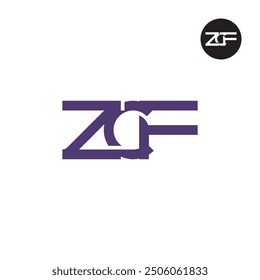 Diseño de monograma de letra de logotipo ZCF