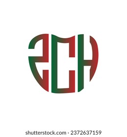 ZCH Brief Logo kreatives Design. ZCH einzigartiges Design.
