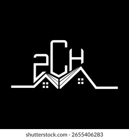 Diseño de logotipo de ZCH Real State, logotipo simple y moderno de ZCH. Diseño de alfabeto de lujo ZCH  
