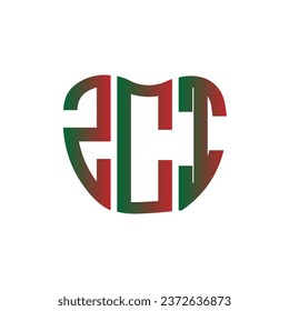Diseño creativo del logotipo de la carta de ZCI. Diseño único de ZCI.
