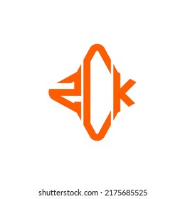 ZCK letter logo creative design with vector graphic
