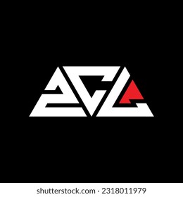 ZCL triangle letter logo design with triangle shape. ZCL triangle logo design monogram. ZCL triangle vector logo template with red color. ZCL triangular logo Simple, Elegant, and Luxurious