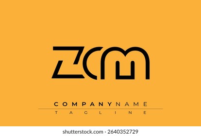 ZCM abstract letter design. Modern Business Logo Design With Abstract Typography and Contemporary Style