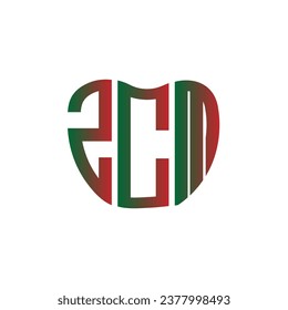 Diseño creativo del logo de la carta ZCM. Diseño único de ZCM.
