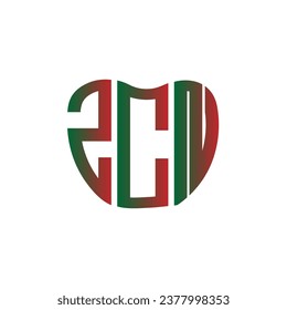 ZCN letter logo creative design. ZCN unique design.
