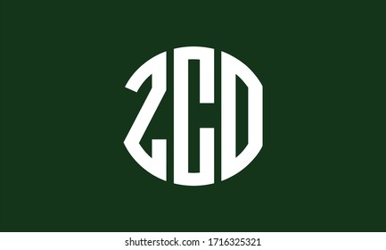 ZCO Circle Emblem Abstract Monogram Letter Mark Vector Logo Template