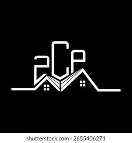 ZCP Real State logo design, ZCP simple and modern logo. ZCP luxurious alphabet design  
