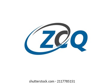 ZCQ letter creative modern elegant swoosh logo design