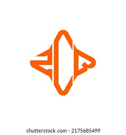 ZCQ letter logo creative design with vector graphic
