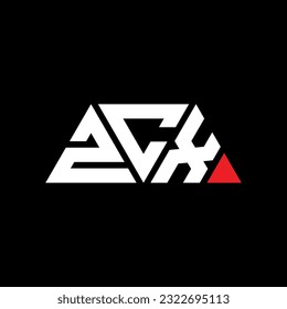 ZCX triangle letter logo design with triangle shape. ZCX triangle logo design monogram. ZCX triangle vector logo template with red color. ZCX triangular logo Simple, Elegant, and Luxurious design.