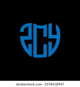 Diseño creativo del logo de la carta ZCY. Diseño único de ZCY.
