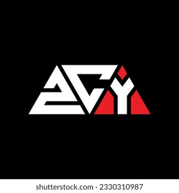 ZCY Dreieck Buchstaben Logo Design mit Dreieck Form. ZCY Dreieck Logo Design Monogramm. ZCY Dreieck-Vektorlogo-Vorlage mit roter Farbe. ZCY Dreieckslogo Einfach, elegant und luxuriös.