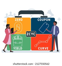 ZCYC - Zero Coupon Yield Curve acronym. business concept background.  vector illustration concept with keywords and icons. lettering illustration with icons for web banner, flyer, landing pag