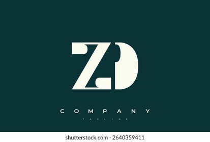 ZD Abstract Geometric Logo Design. Modern and elegant logo design with simplistic typography elements, showcasing branding excellence.