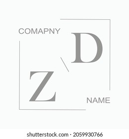 ZD Beauty vector initial logo wedding signature illustration