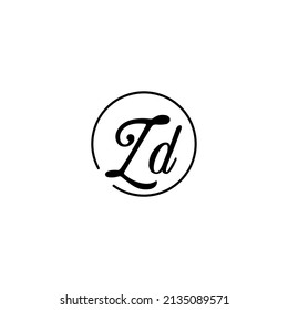 Concepto femenino de circulo ZD logotipo inicial mejor para la belleza y la moda
