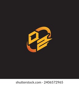 ZD combination letter unique initials logo esport for gaming team, youtube, twitch