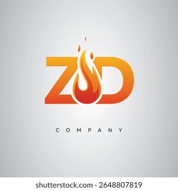 ZD Creative Fire Letter Logo Design