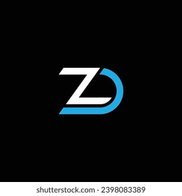 ZD or DZ abstract letter outstanding professional business awesome artistic branding company different colors illustration logo design.