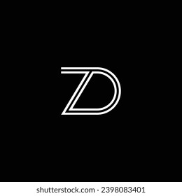 ZD or DZ abstract letter outstanding professional business awesome artistic branding company different colors illustration logo design.