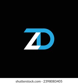 ZD or DZ abstract letter outstanding professional business awesome artistic branding company different colors illustration logo design.
