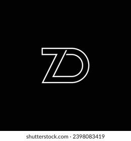 ZD or DZ abstract letter outstanding professional business awesome artistic branding company different colors illustration logo design.