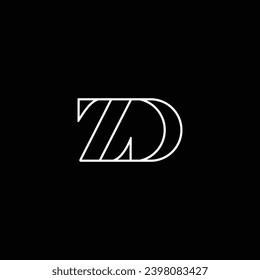 ZD or DZ abstract letter outstanding professional business awesome artistic branding company different colors illustration logo design.