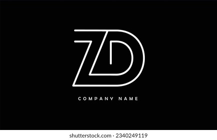 ZD, DZ Abstract Letters Logo Monogram