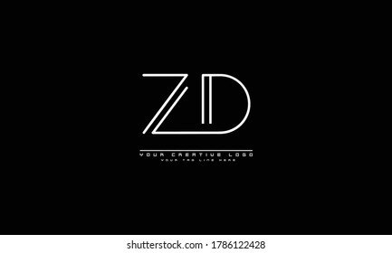 ZD DZ abstract vector logo monogram template