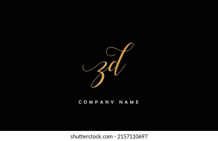 ZD, DZ Alphabets Letters Logo Monogram