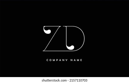 ZD, DZ Alphabets Letters Logo Monogram