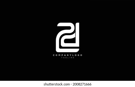 ZD DZ Z Y D Resumen diseño del logotipo de la letra inicial del monograma