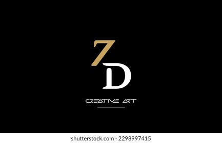 ZD, DZ, Z, D abstract letters logo monogram