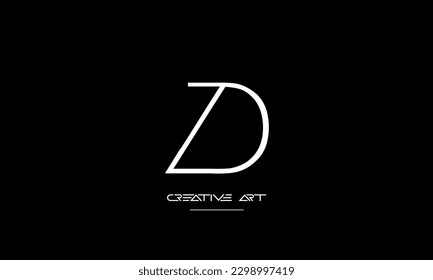 Monograma del logotipo de las letras abstractas ZD, DZ, Z, D