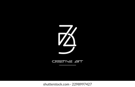 ZD, DZ, Z, D abstract letters logo monogram