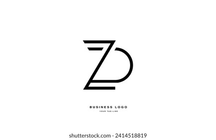 Monograma de las letras abstractas ZD, DZ, Z, D